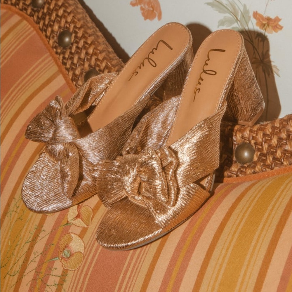 Lulu's Gold Bow Detail Women's Shoes